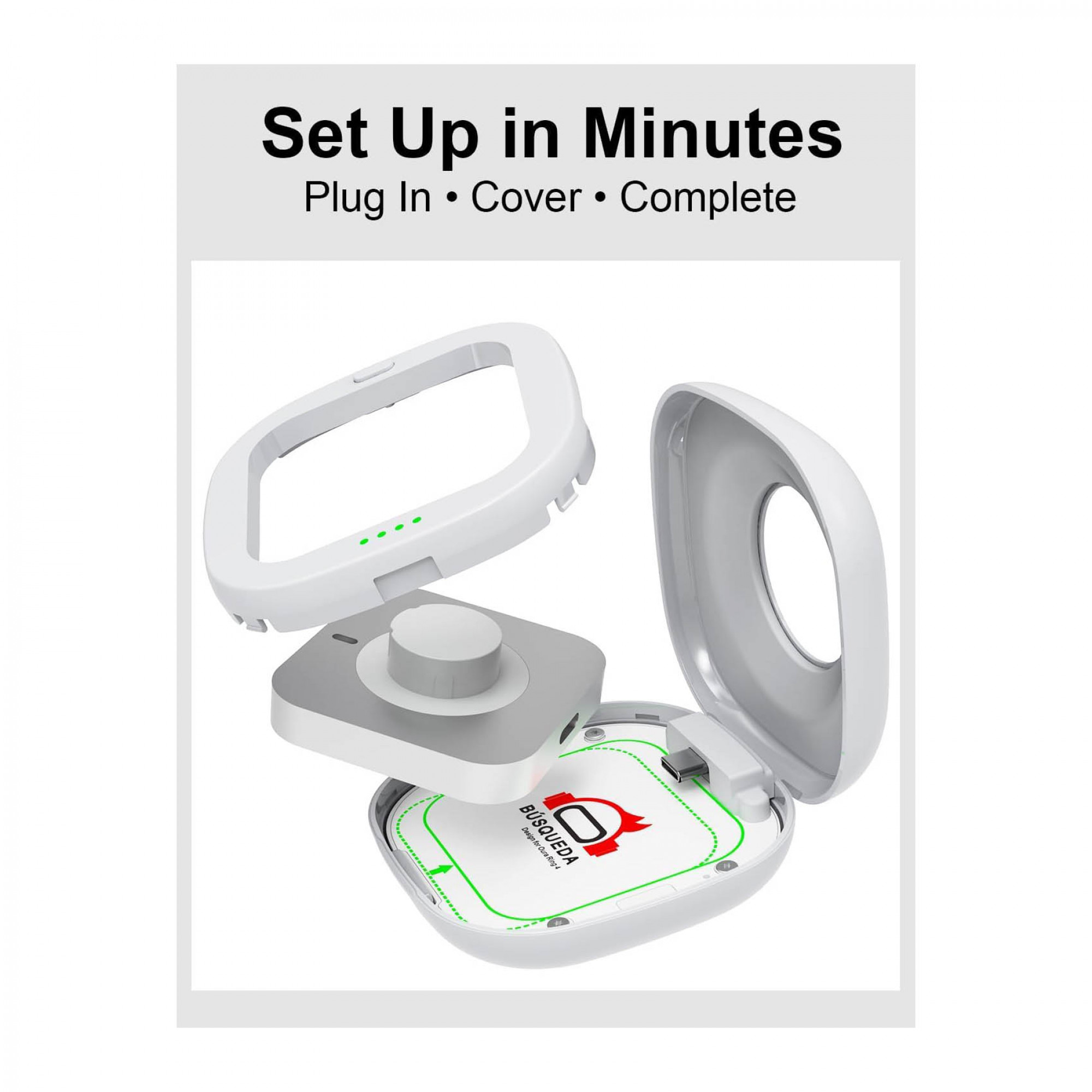 Зарядний кейс BUSQUEDA Wireless Charging Case для Oura Ring 4 (white)